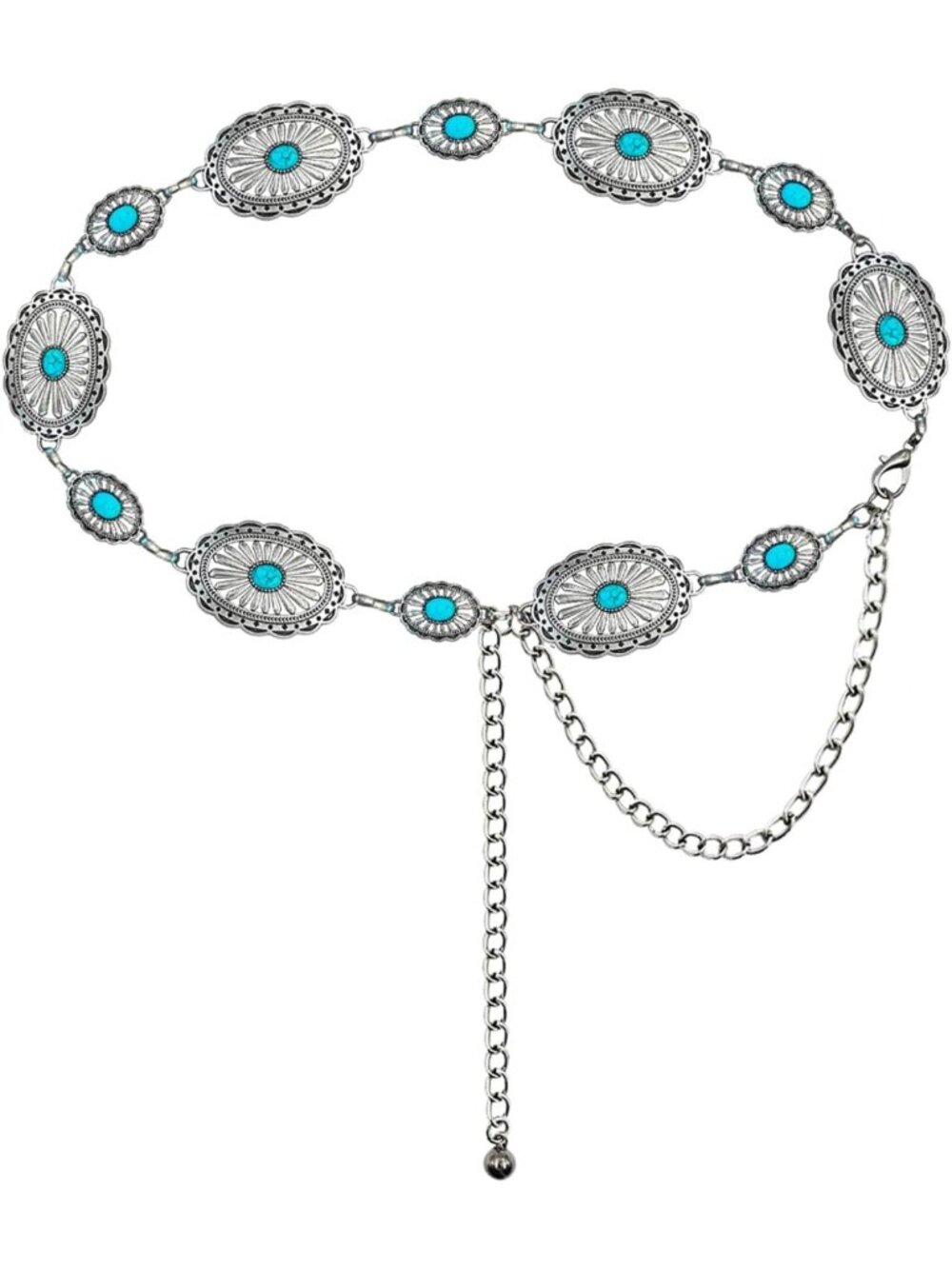 Stylish Western Metal Concho Belt for Women | Cowgirl Chain Belt for Dresses